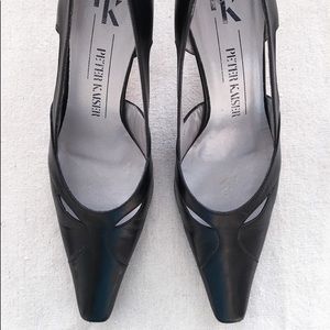 Peter Kaiser black leather pumps